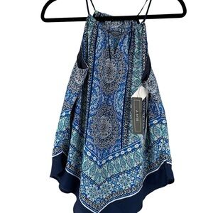 A. Byer Navy and Teal Patterned Camisole